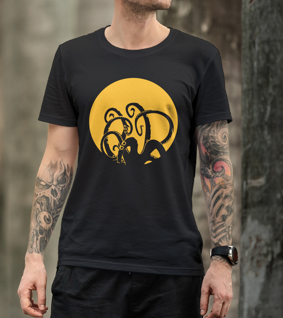 The Octopus Moon Yellow Tentacles T-Shirt
