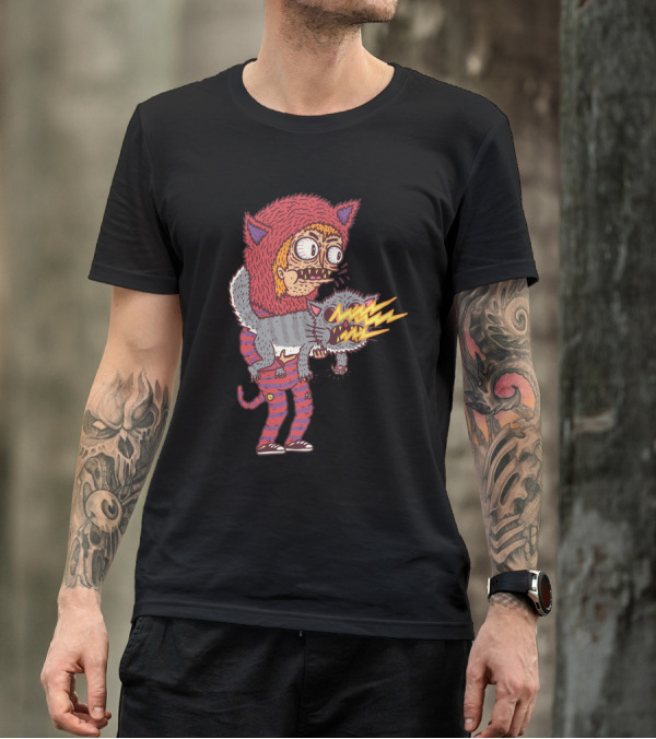 Tundercat Creature With Lightning Breath In Striped Suit And Furry Hat T-Shirt