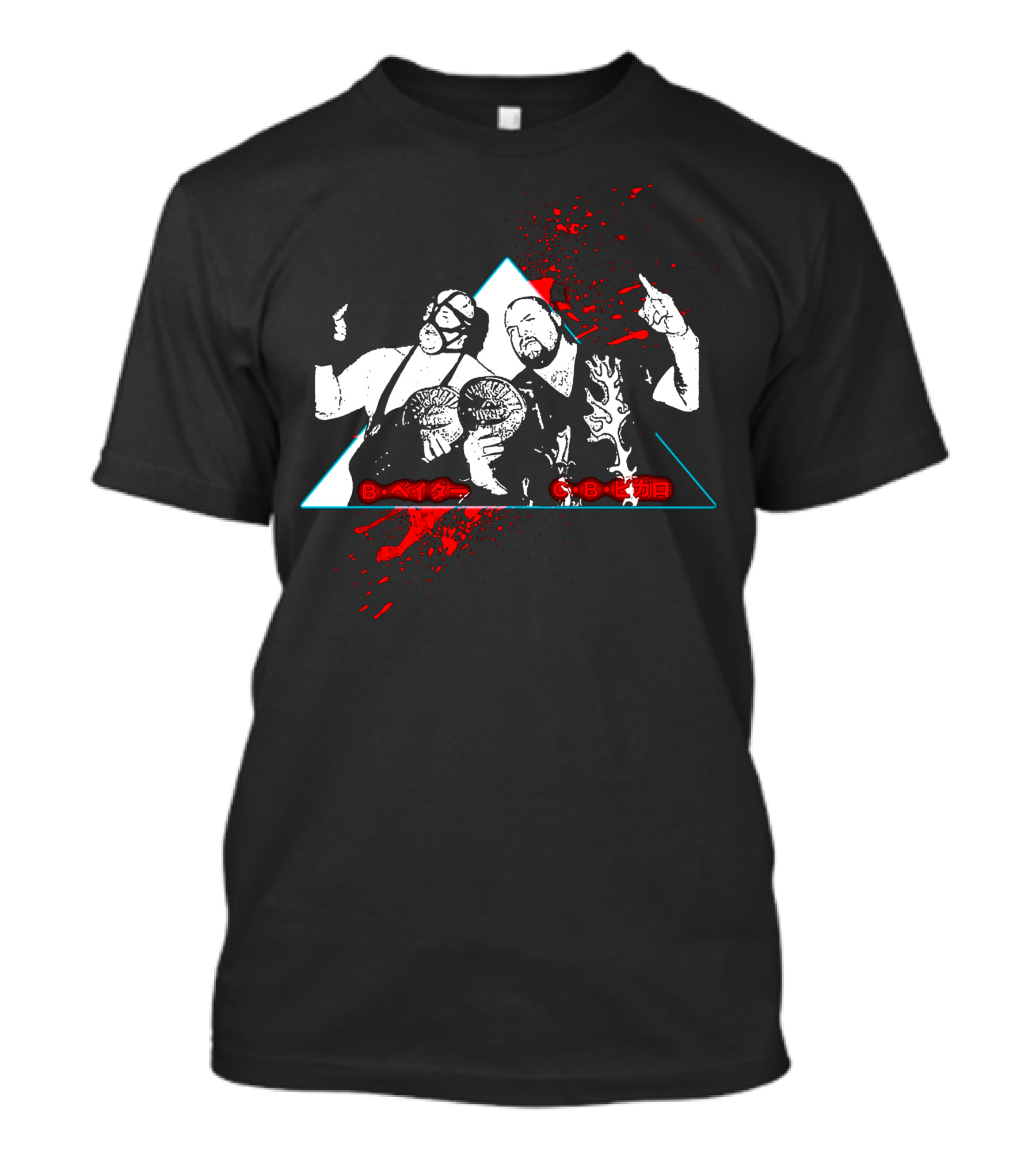B Vader C Bam Bam Tag Team Champions Red Splatter Triangle T-Shirt