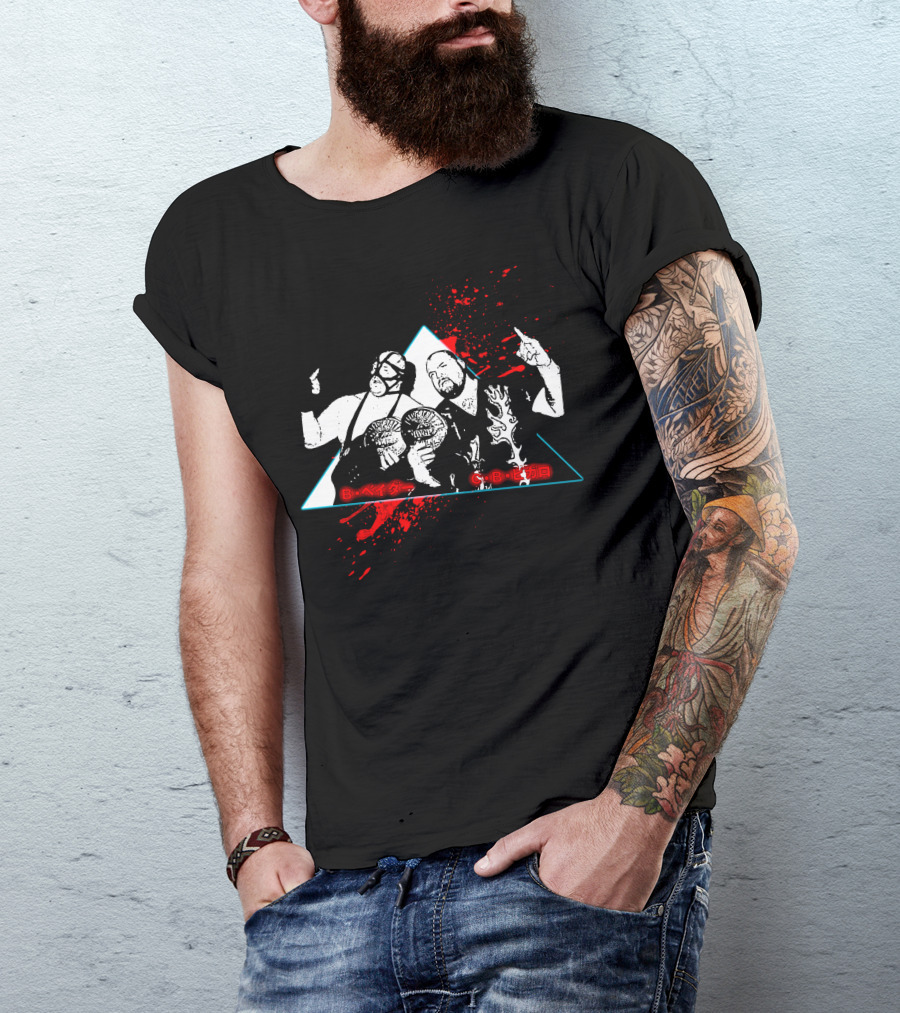 B Vader C Bam Bam Tag Team Champions Red Splatter Triangle T-Shirt