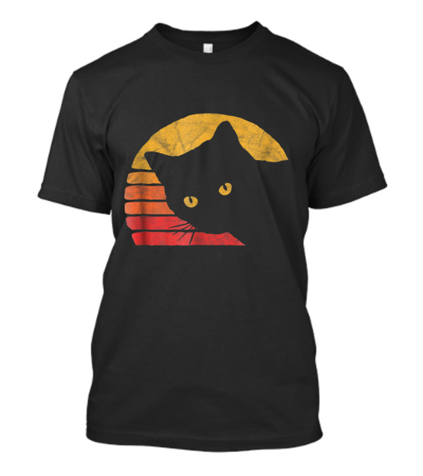 Retro Eighties Sunset Cat T-Shirt
