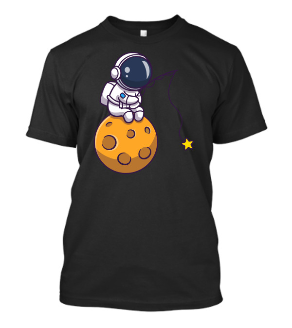 Astronaut Fishing For Star On Moon T-Shirt