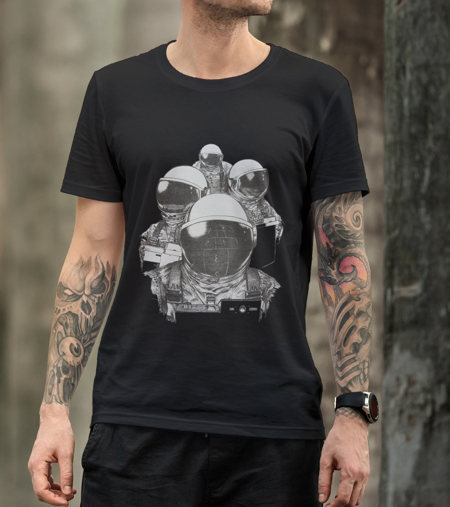 Astronauts Space Suit Group Sketch Outer Space Drawing T-Shirt