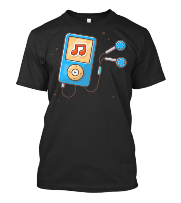 Audio Music Player Iconic Earphone T-Shirt