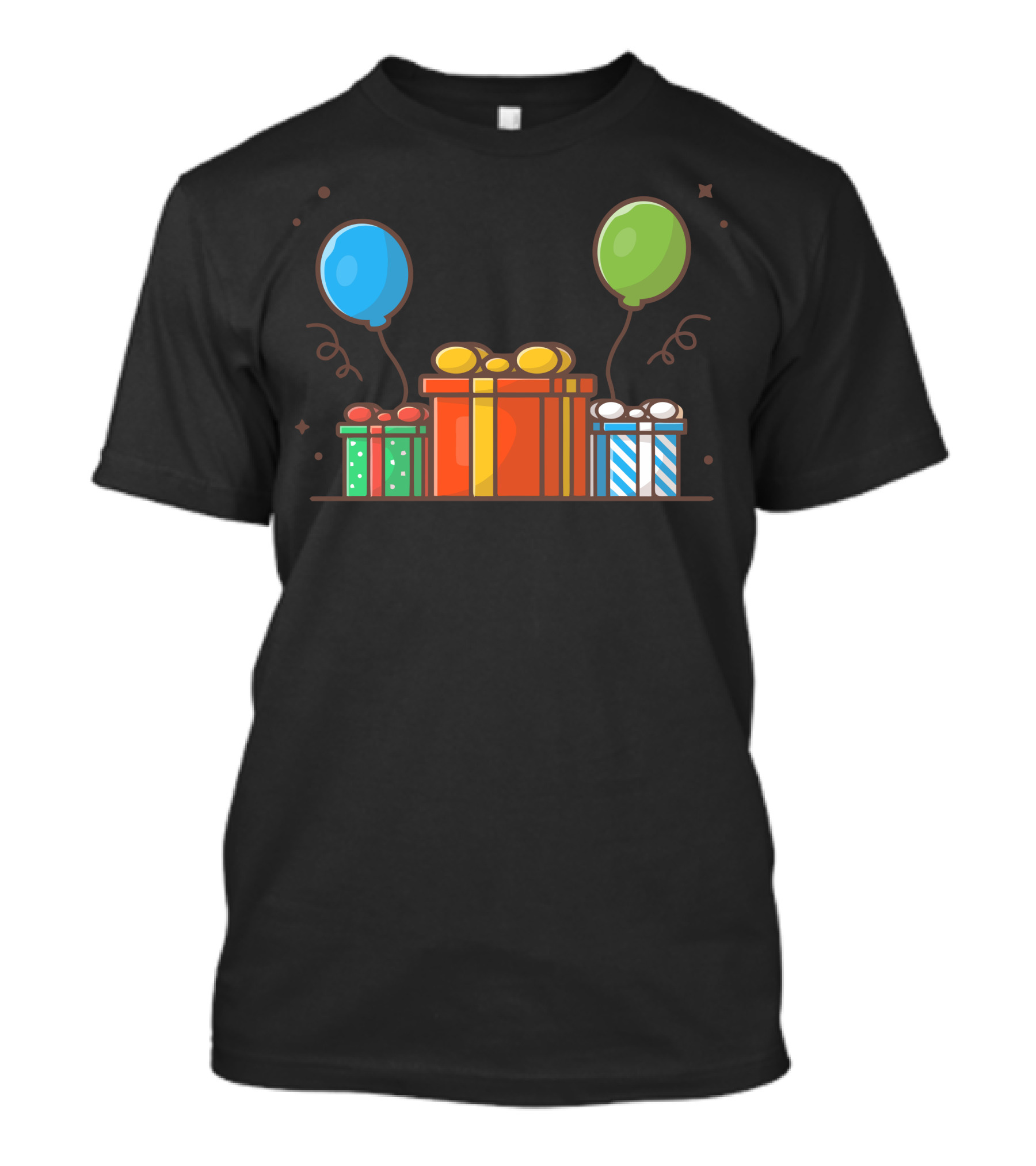 Birthday Celebration With Colorful Presents And Balloons T-Shirt