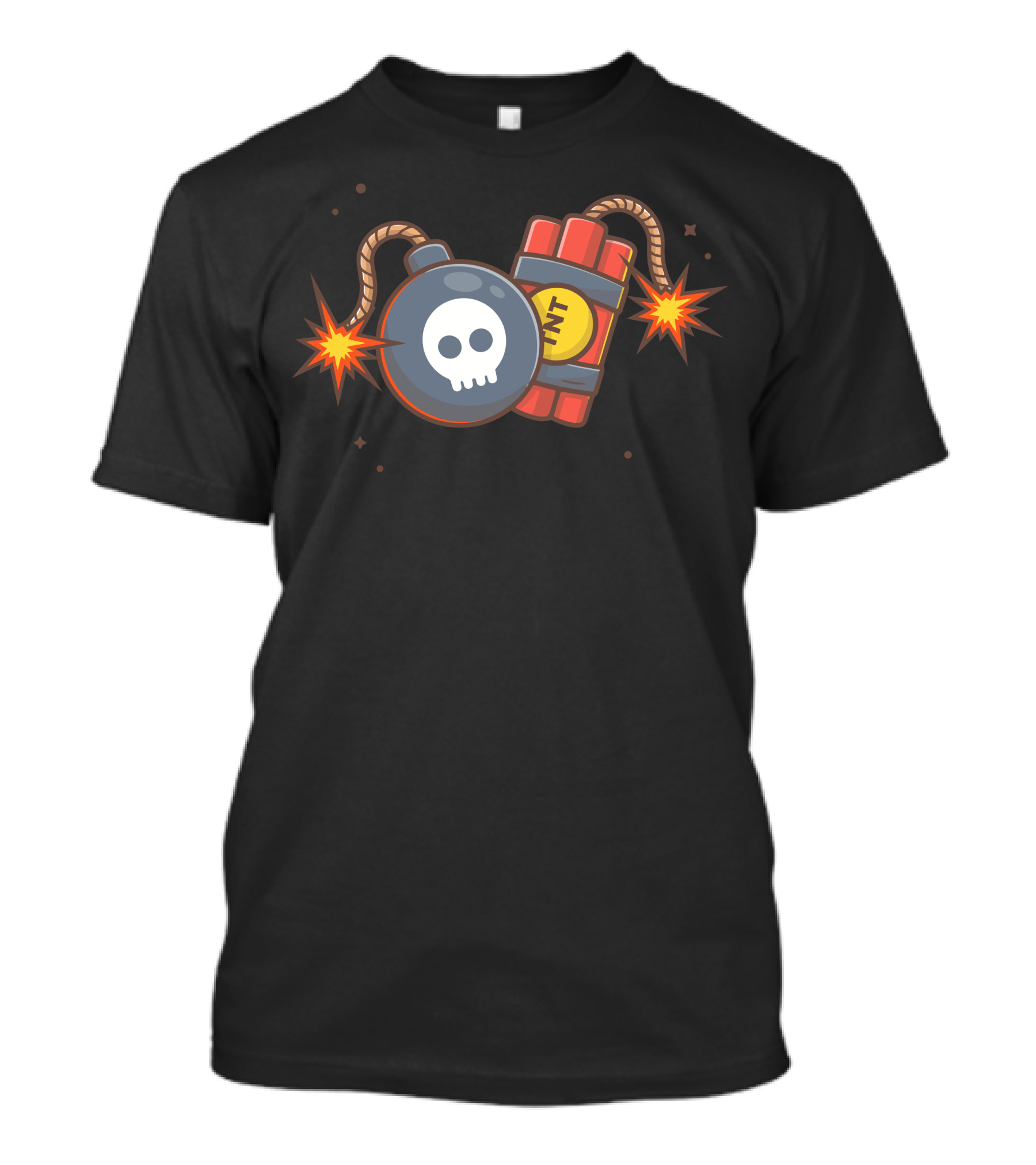 Bomb TNT Skull Dynamite Explosion Icons T-Shirt