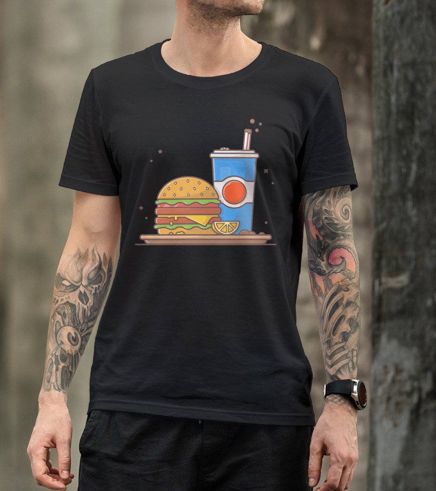 Burger And Soda With Lemon Slice T-Shirt