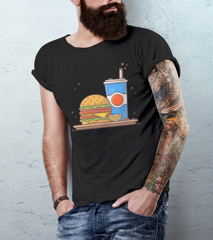 Burger And Soda With Lemon Slice T-Shirt