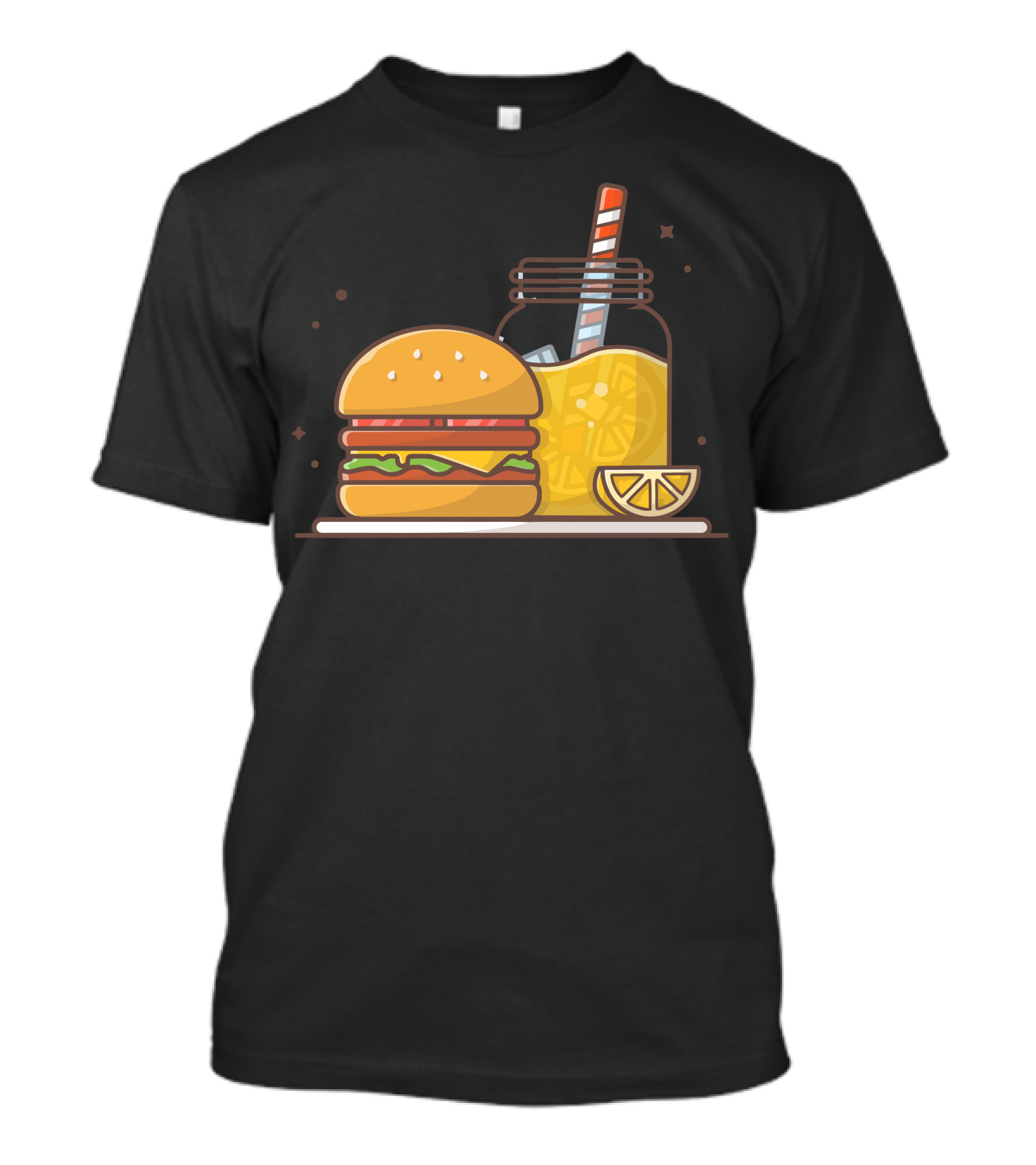 Burger And Lemonade With Ice Jar And Slice T-Shirt