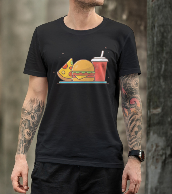 Burger Pizza Slice Soda Combo T-Shirt