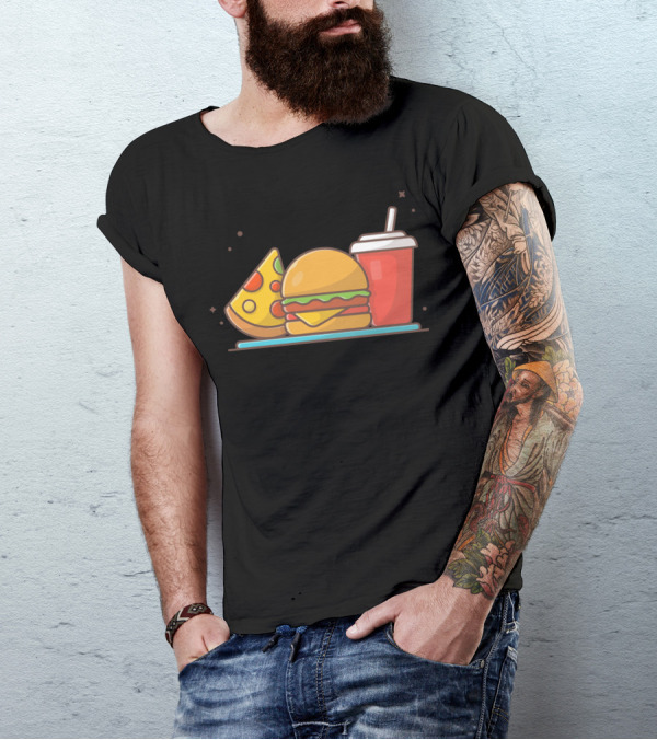 Burger Pizza Slice Soda Combo T-Shirt