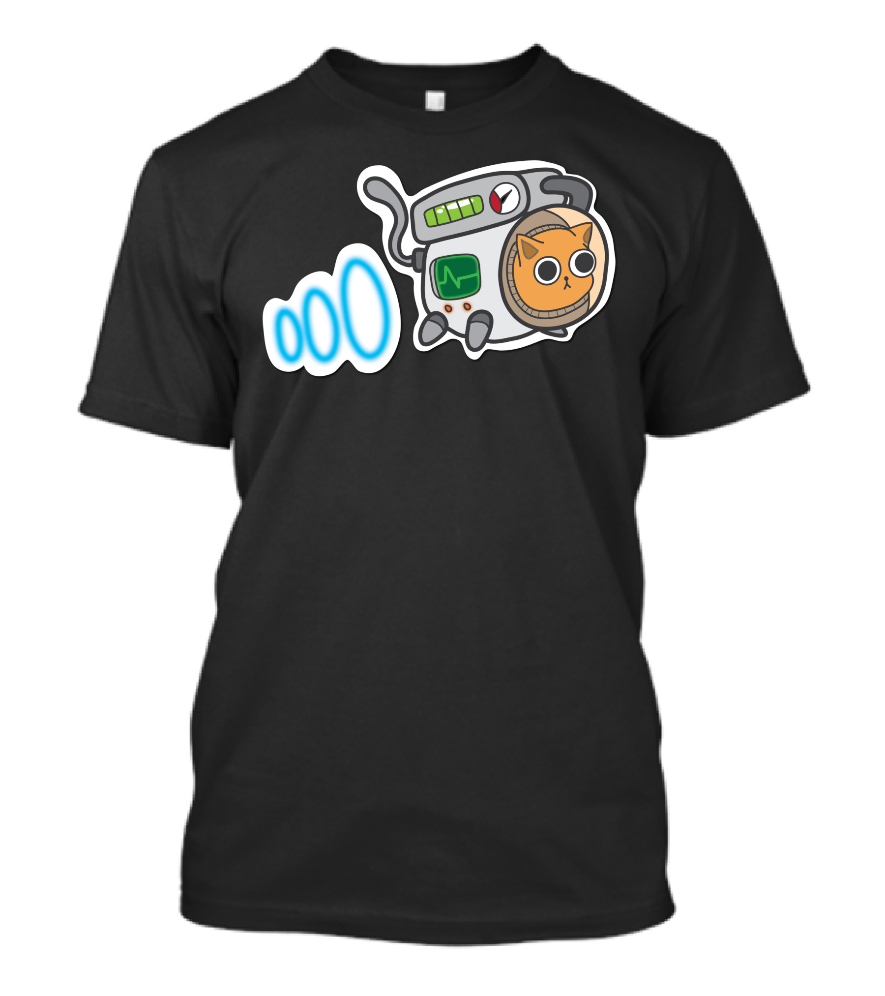Cat Kitten Astronaut Cartoon Space Suit With Boosters T-Shirt