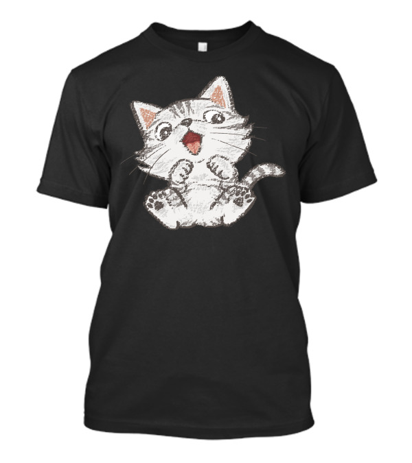 Cute American Shorthair Playful Kitten Cartoon T-Shirt
