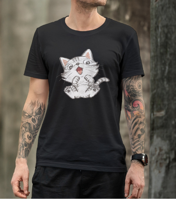 Cute American Shorthair Playful Kitten Cartoon T-Shirt