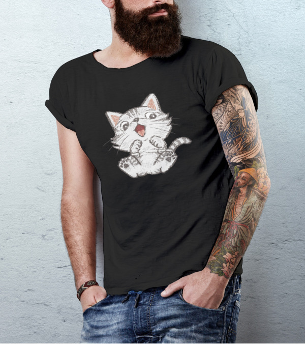Cute American Shorthair Playful Kitten Cartoon T-Shirt