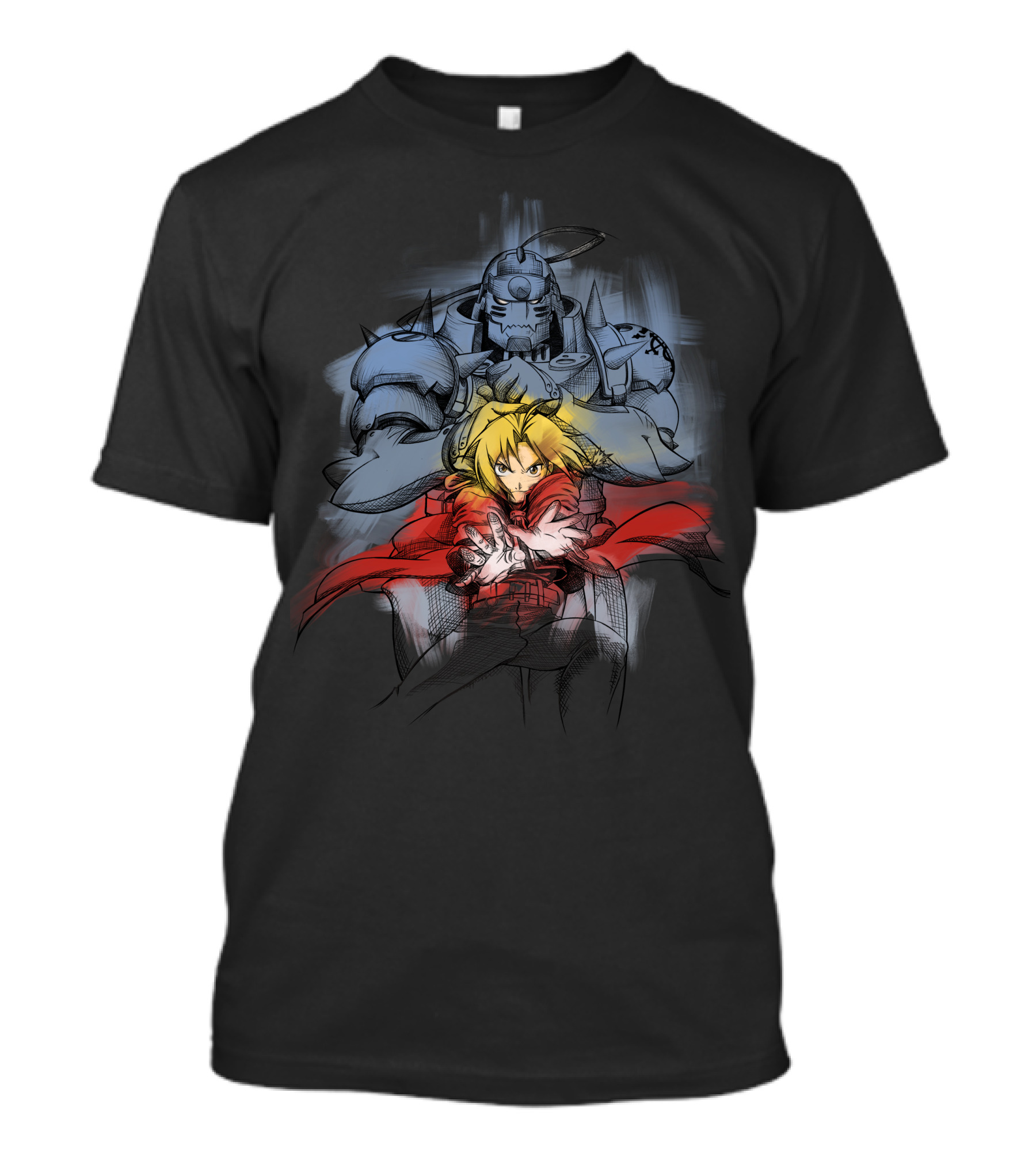 Fullmetal Alchemist Edward Elric And Alphonse Sketch Color Duo T-Shirt