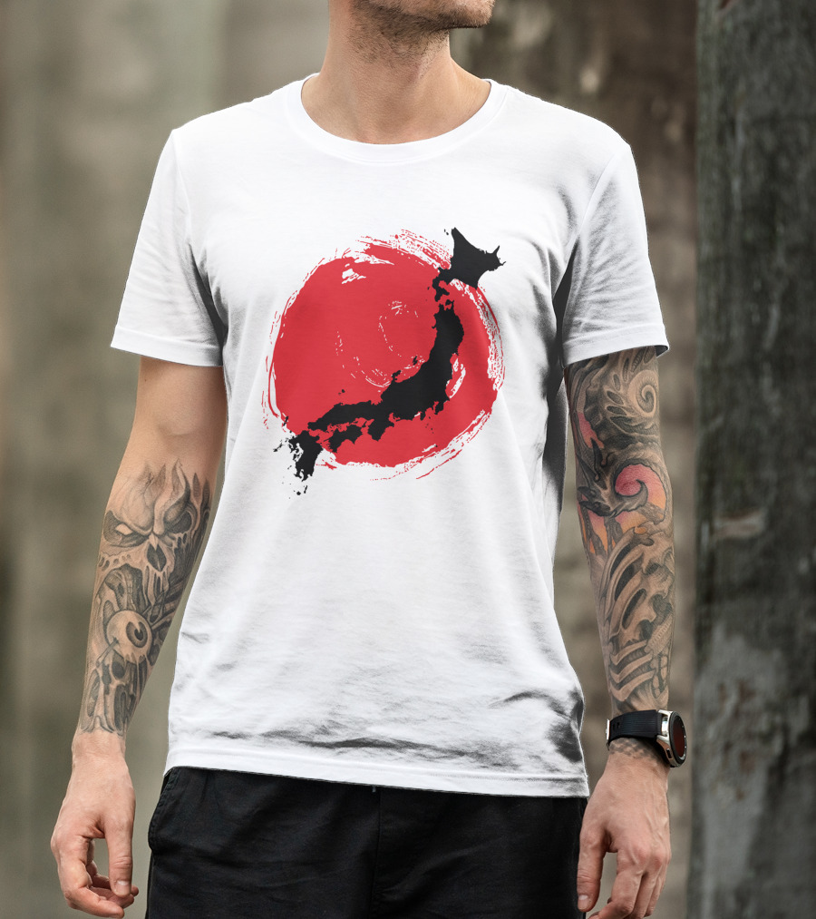 Japon Japan Red Circle Map T-Shirt