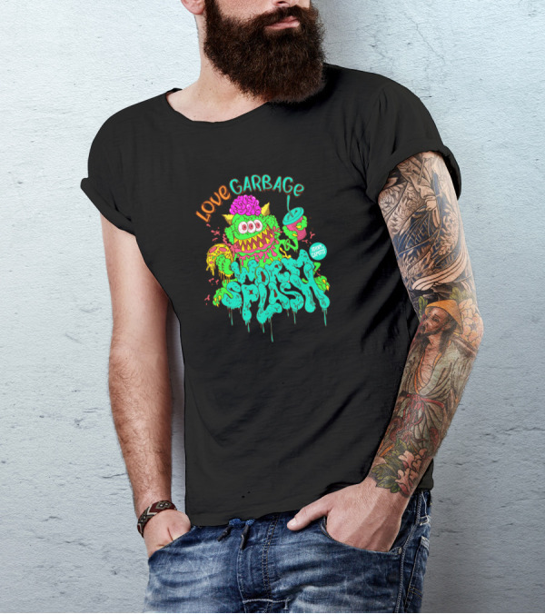LOVE GARBAGE JOHNNY CAPUTTI WORM SPLASH T-Shirt