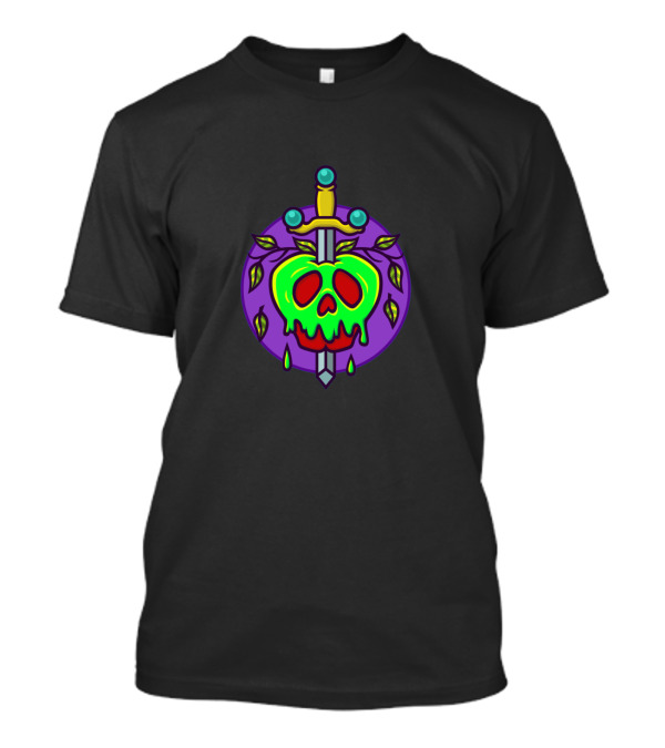 Poison Queen Skull With Sword And Toxic Green Drip T-Shirt