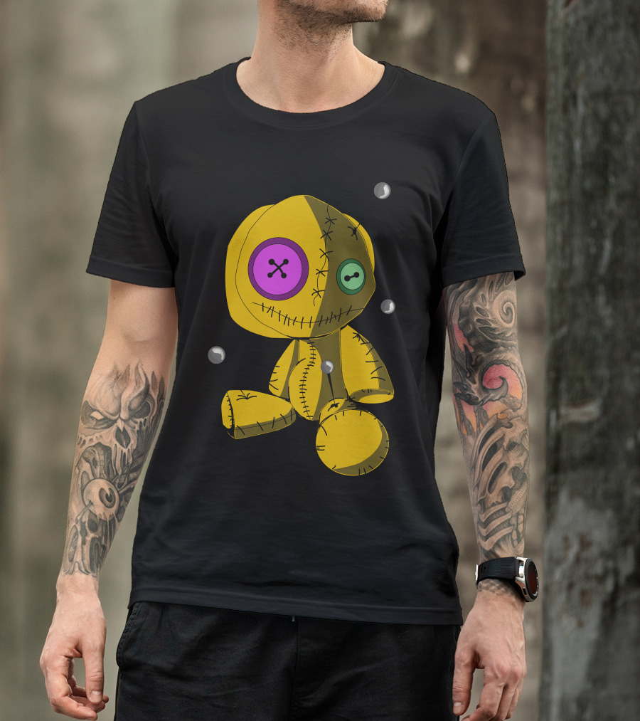 Puppet Voodoo Doll With Button Eyes And Pins T-Shirt