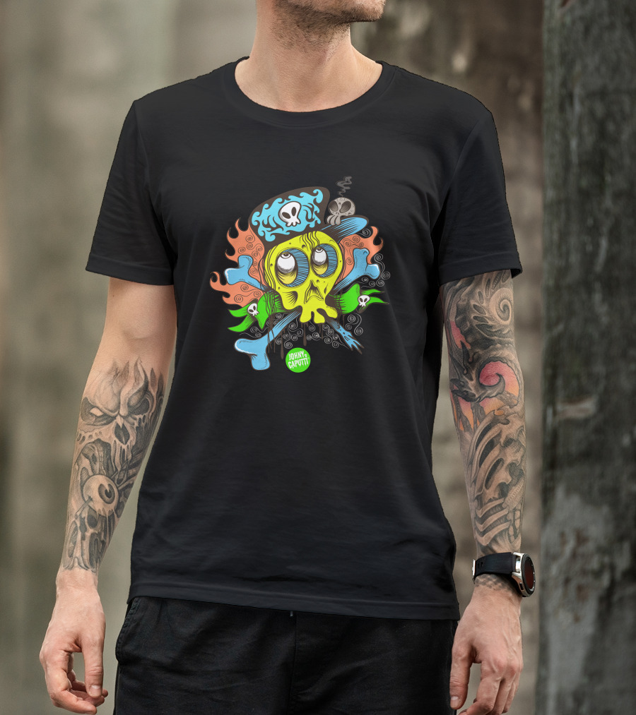 Skull Bones Johnny Caputti Psychedelic Pirate T-Shirt