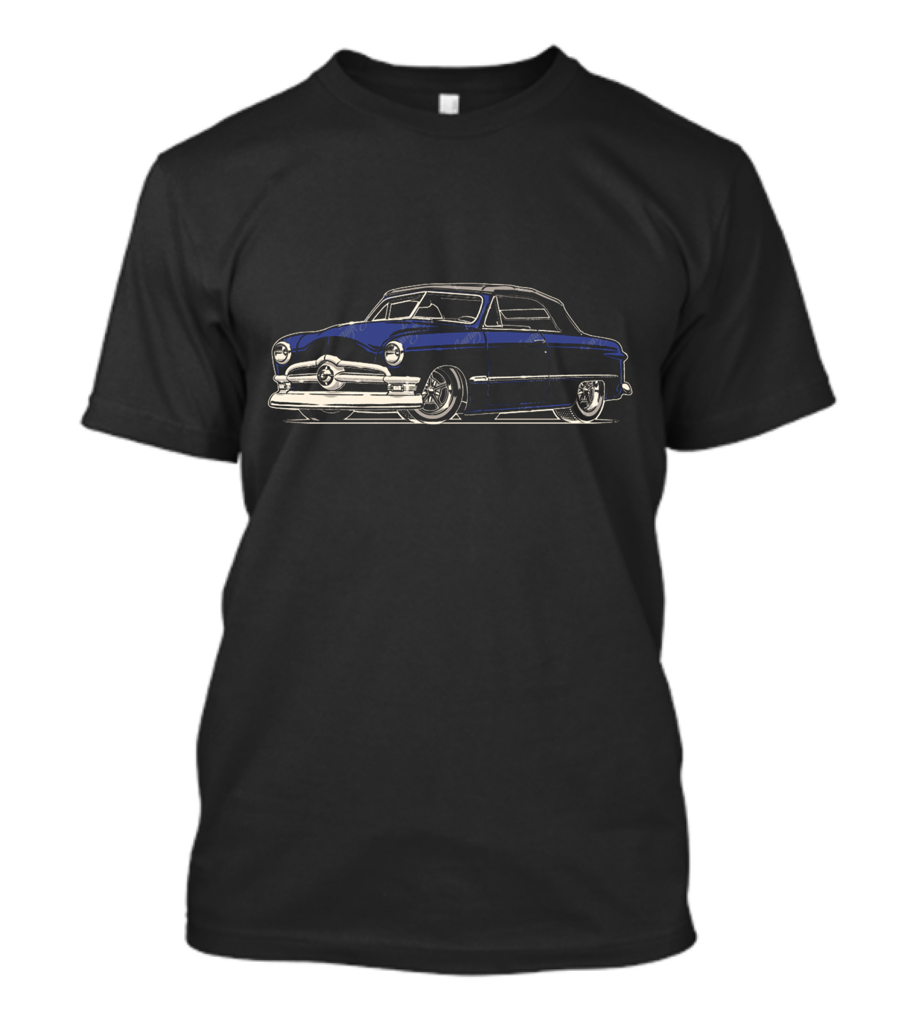 1950 Ford Custom Shoebox Convertible Classic Car Blue T-Shirt