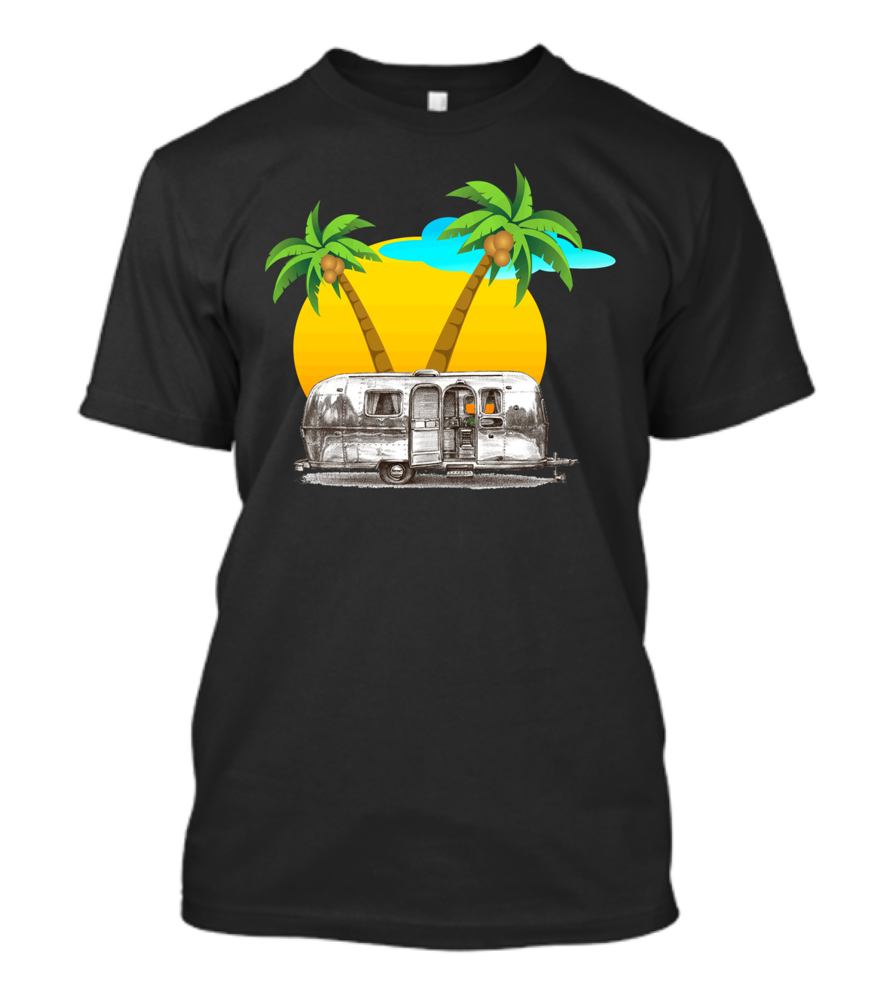 Airstreaming In Paradise With Palm Trees And Sunset T-Shirt