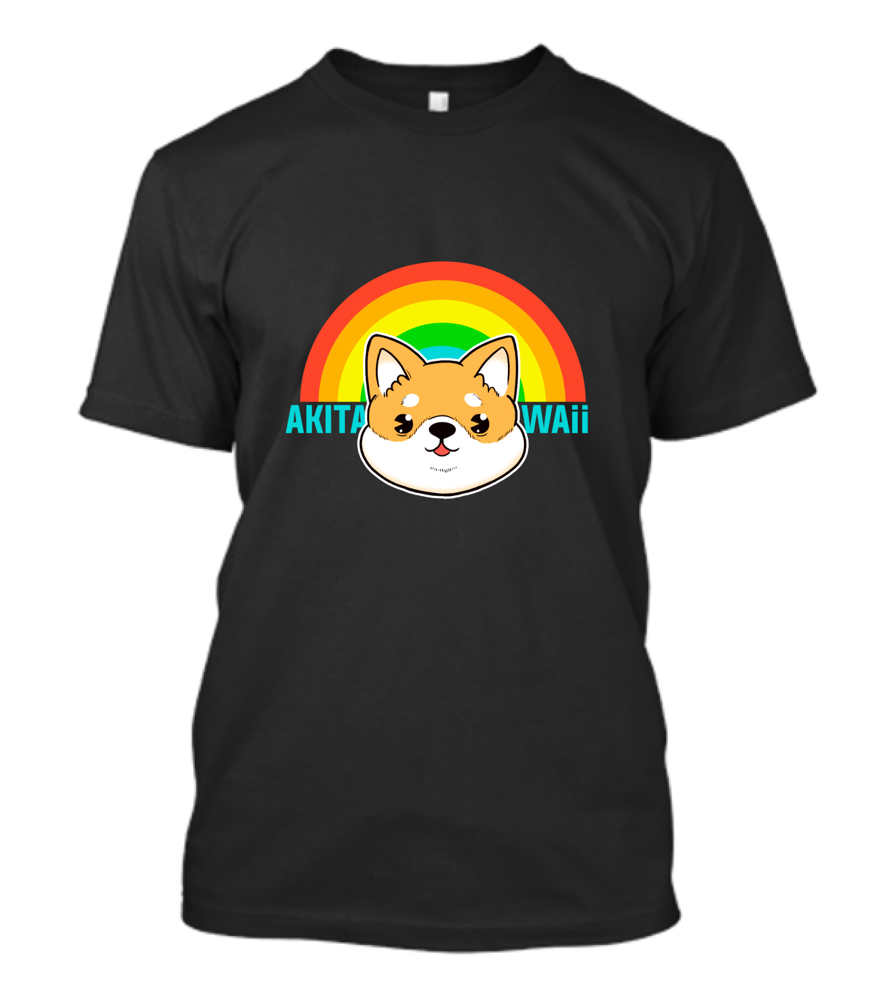 Akitawaii Cute Dog With Rainbow T-Shirt