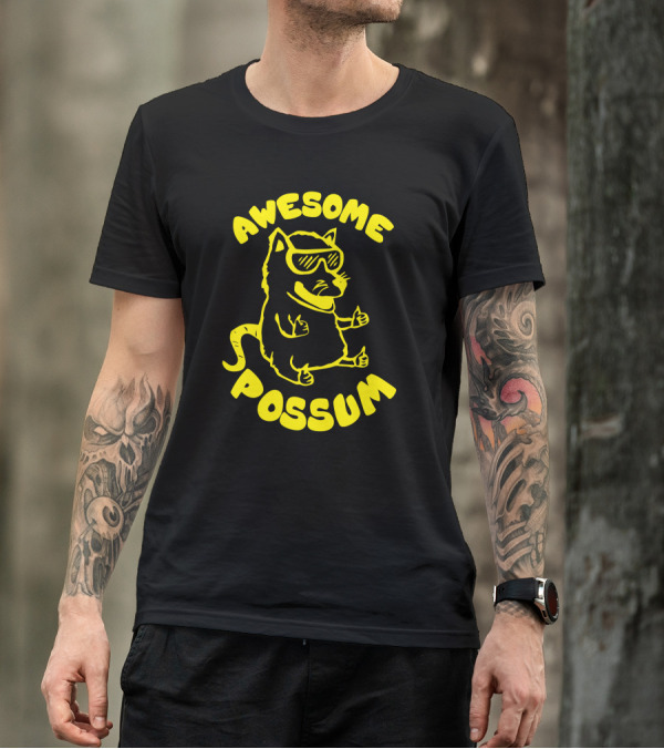 Awesome Possum Premium Funny Possum With Sunglasses T-Shirt