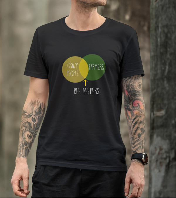 Crazy People Farmers Venn Diagram Bee Keepers T-Shirt