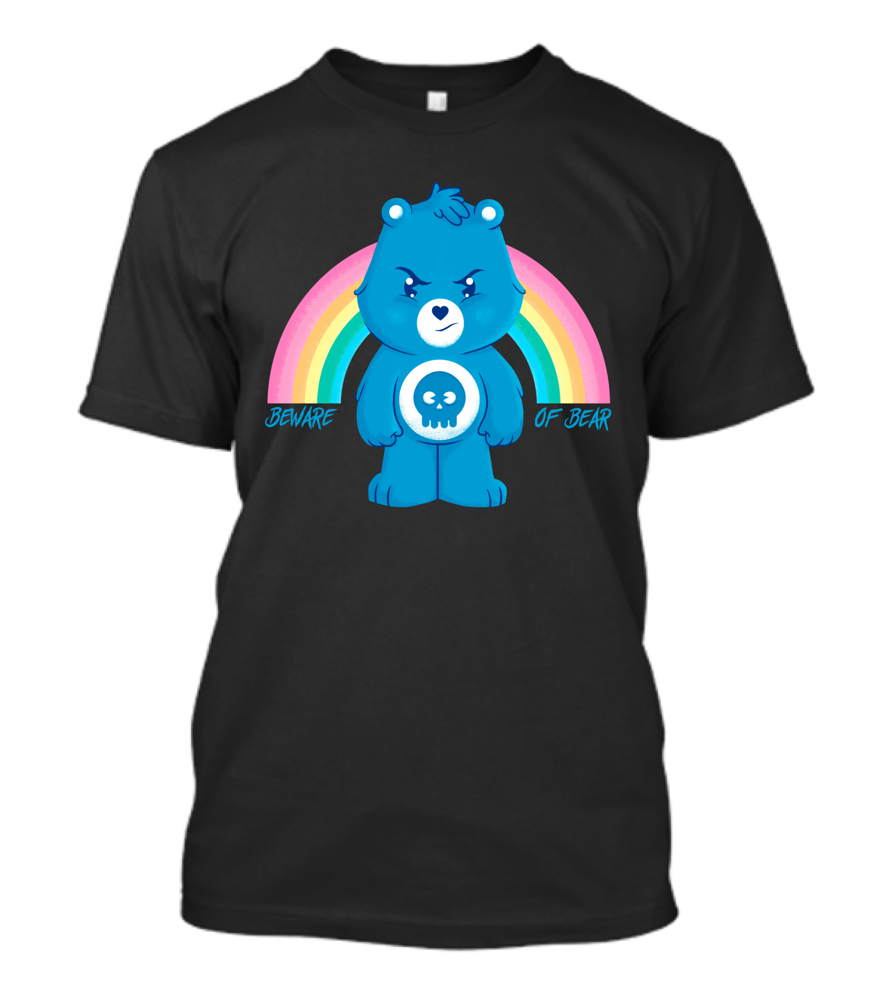 Beware Of Bear Angry Blue With Rainbow T-Shirt