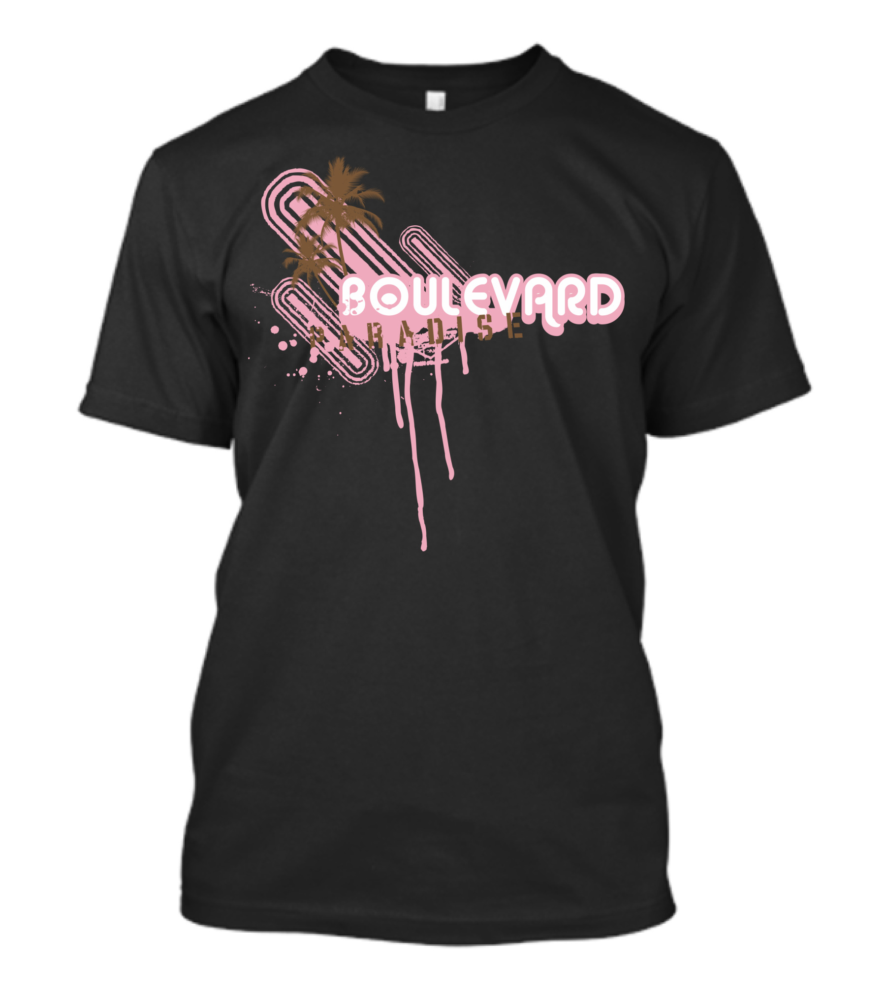 Boulevard Paradise Tropical Palm Splatter T-Shirt