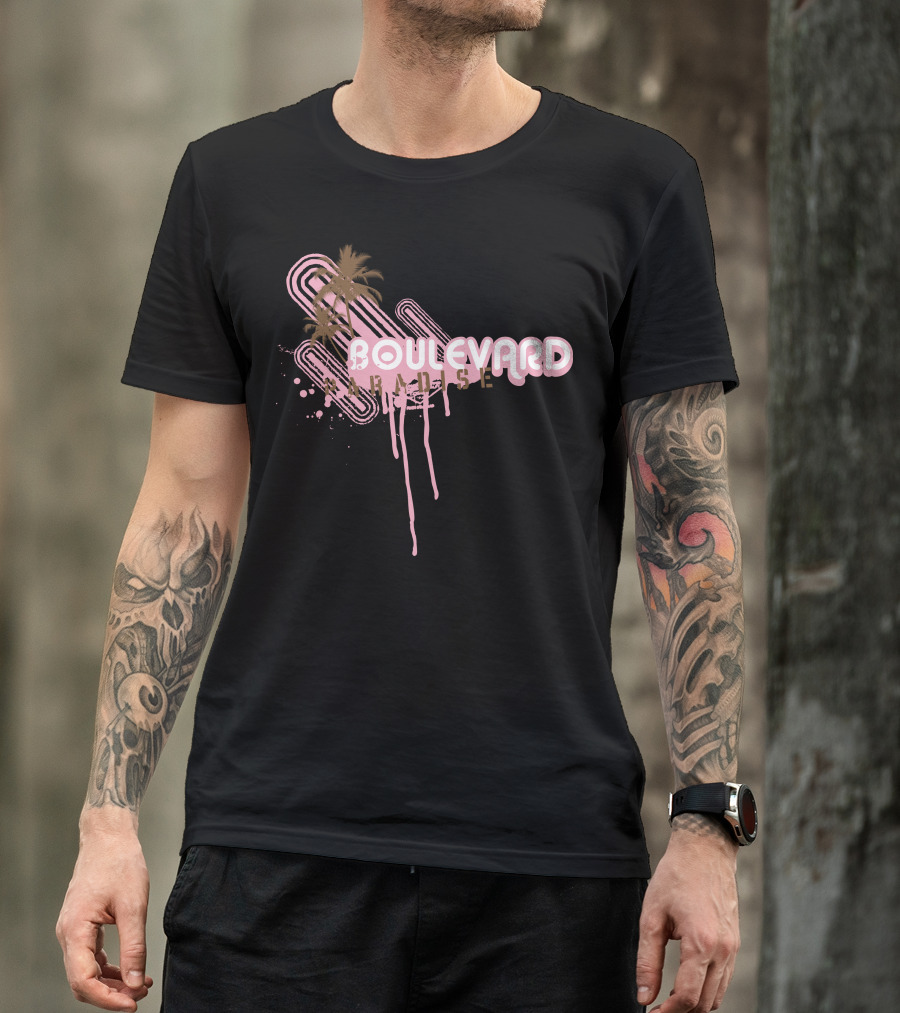 Boulevard Paradise Tropical Palm Splatter T-Shirt