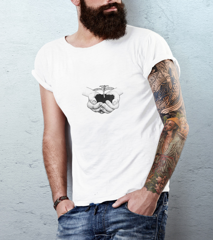 Caring The Sapling In Hands Nurturing Growth T-Shirt