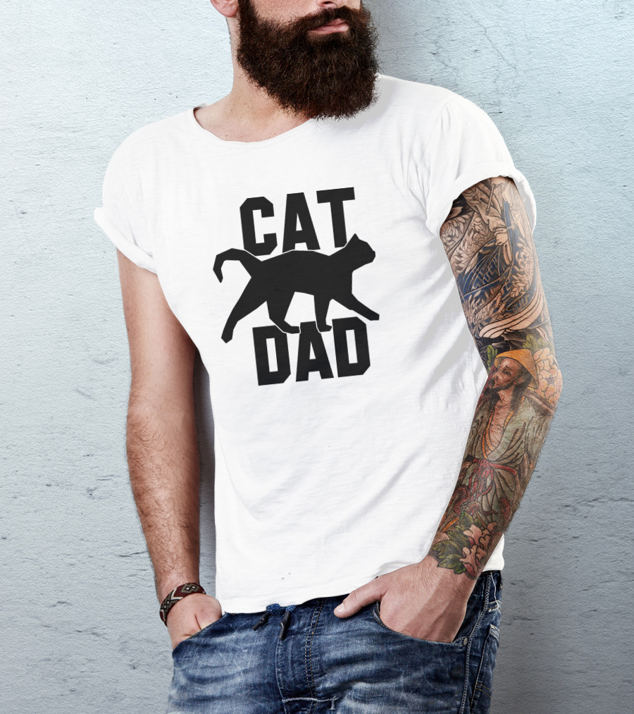 Cat Dad Walking T-Shirt