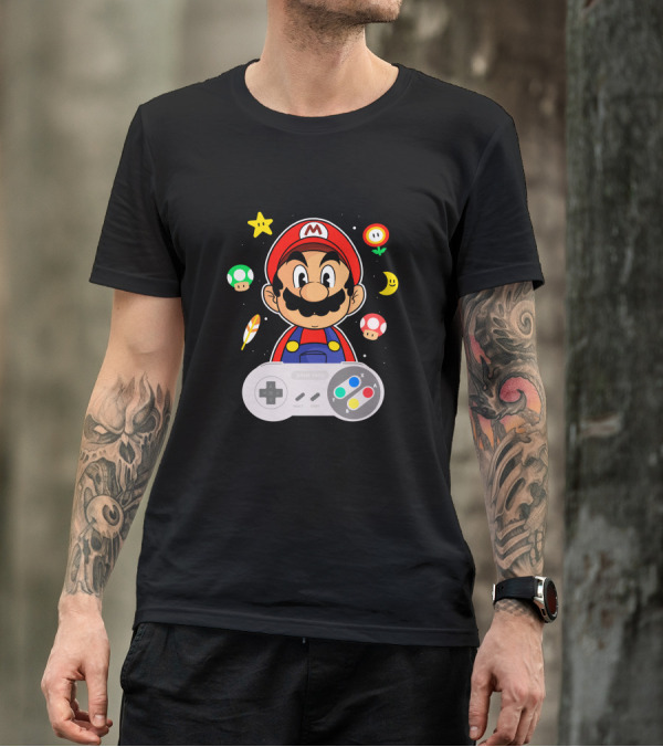 Super Mario Retro Controller Adventure Graphics And Icons T-Shirt