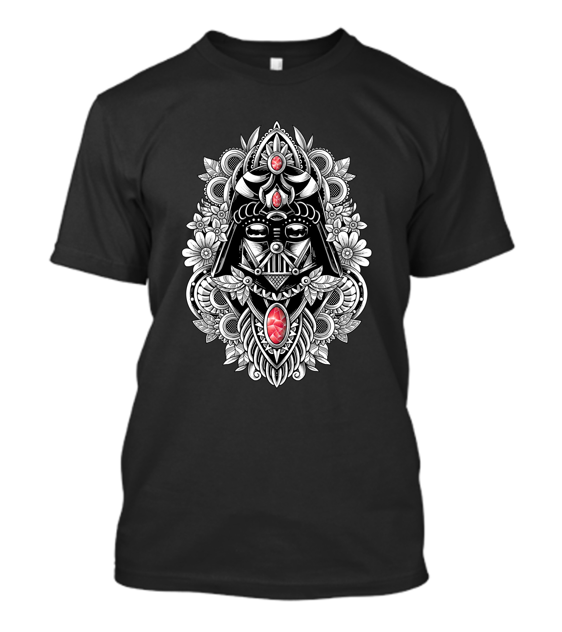 Dark Spirit Vader Mandala Pattern Floral T-Shirt