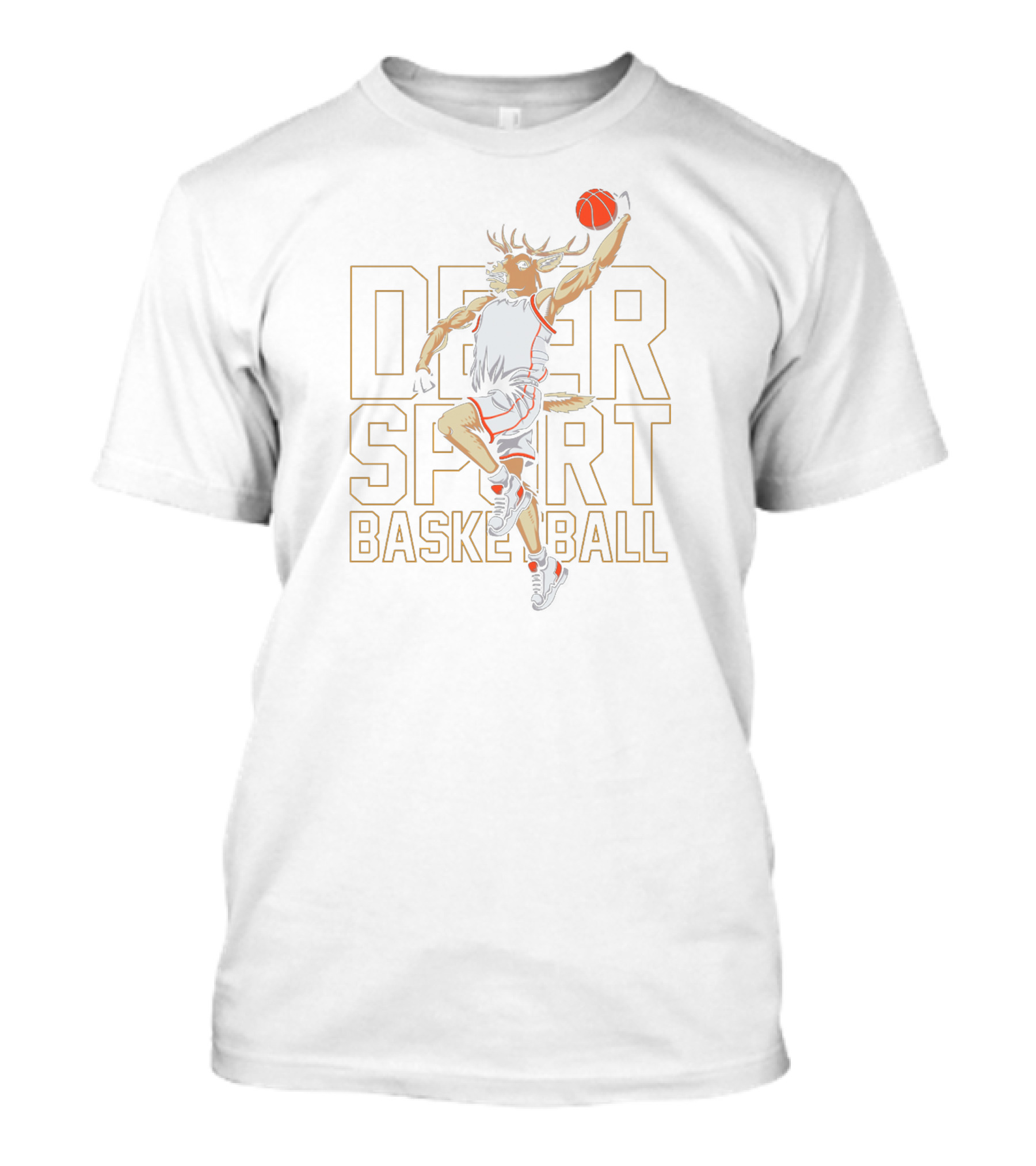 Deer Sport Basketball Slam Dunk Athlete T-Shirt
