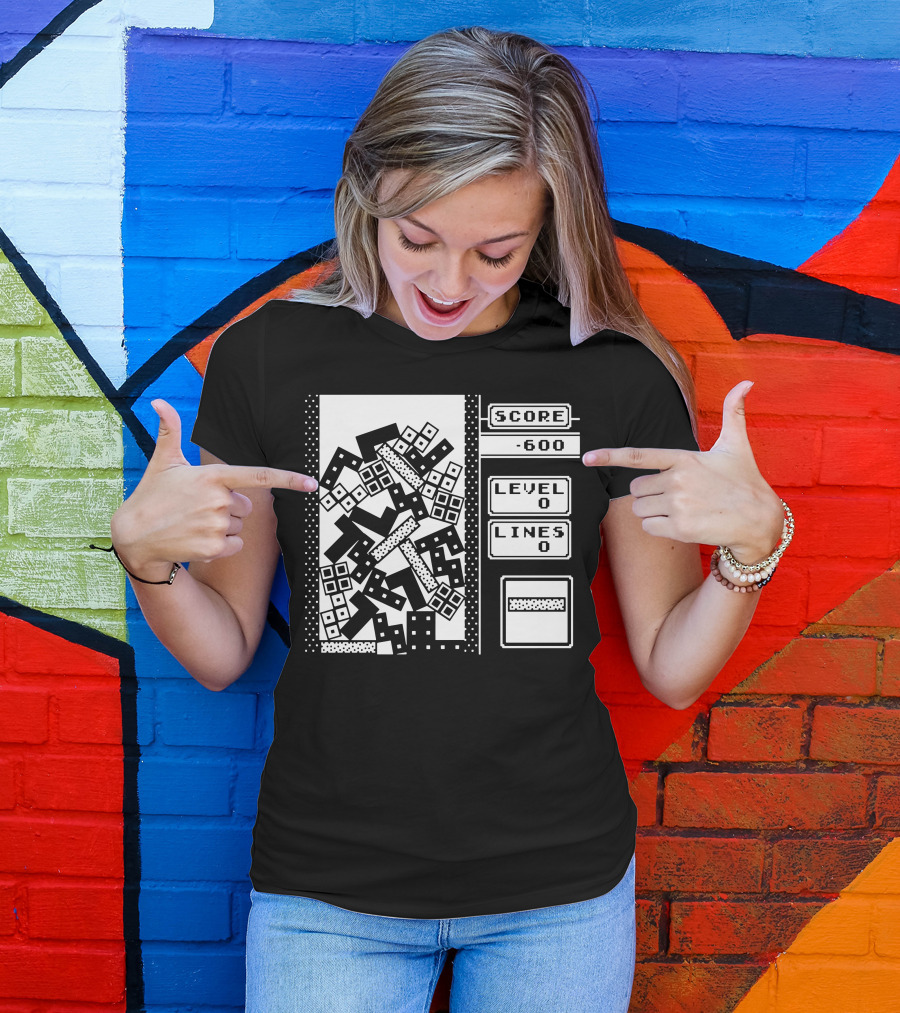 Score -600 Level 0 Lines 0 Disaster T-Shirt