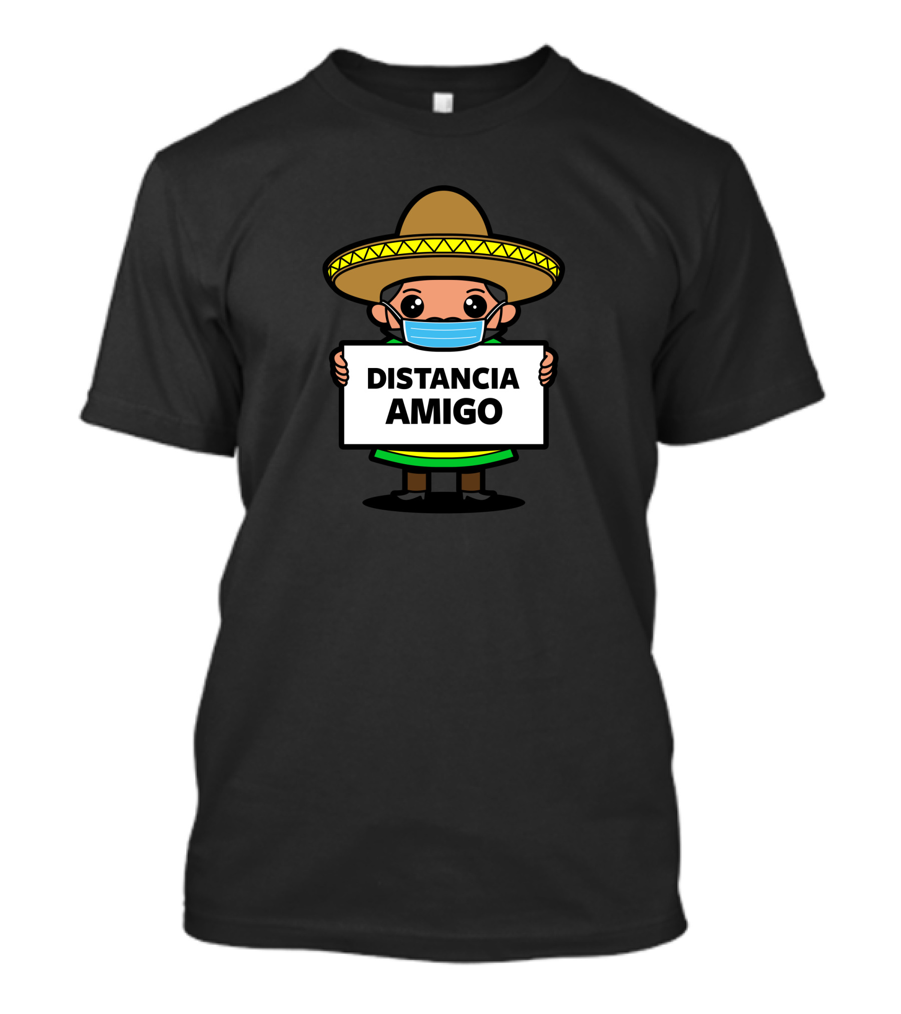Distancia Amigo Masked Sombrero Character T-Shirt