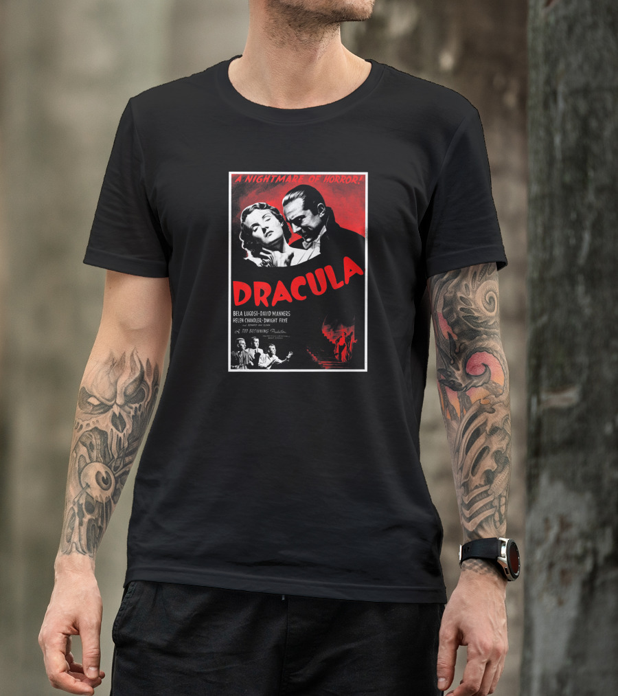 A Nightmare Of Horror Dracula Bela Lugosi David Manners Helen Chandler Dwight Frye Playera T-Shirt