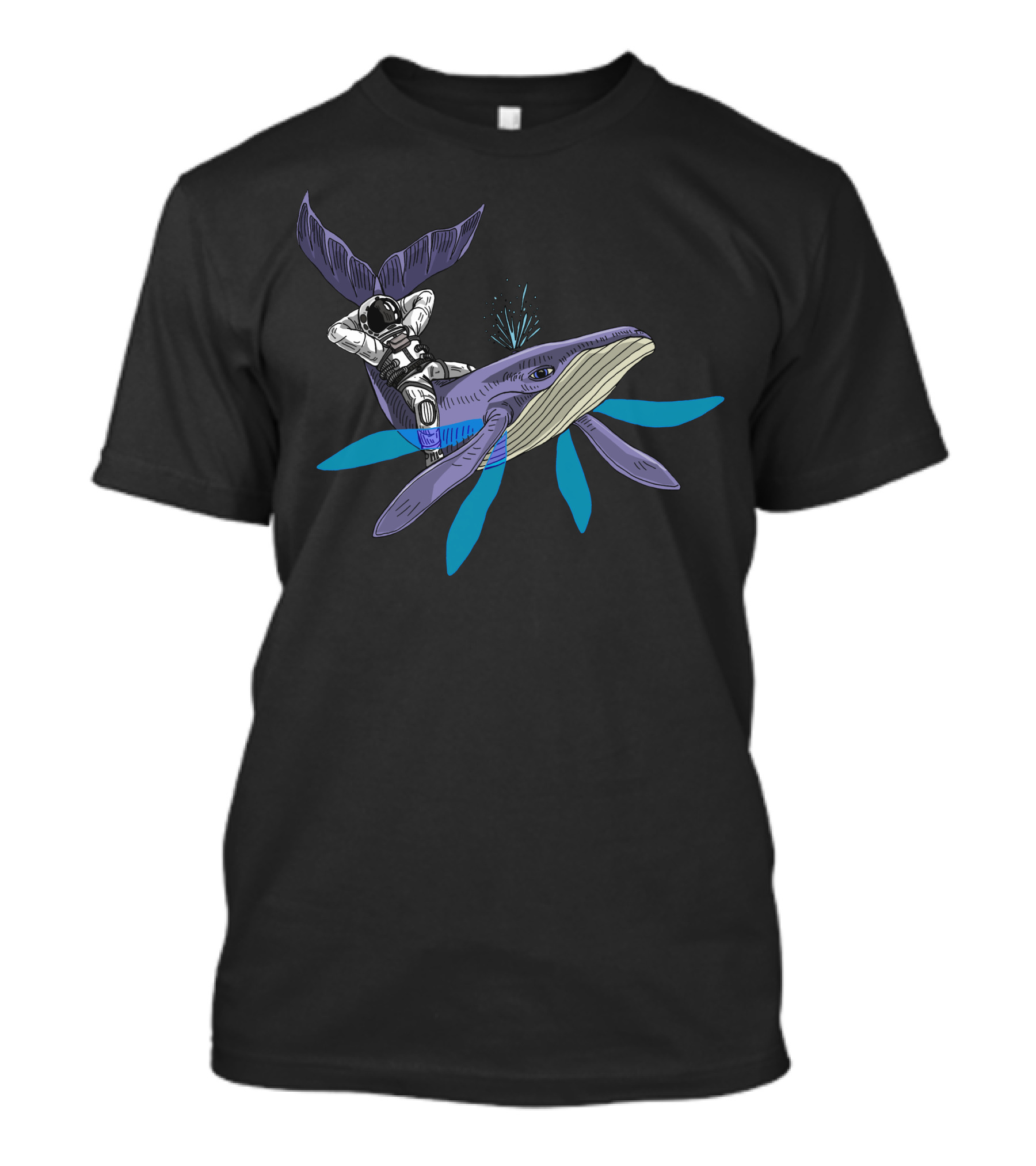 Dream Astronaut Riding A Whale In Cosmic Journey T-Shirt