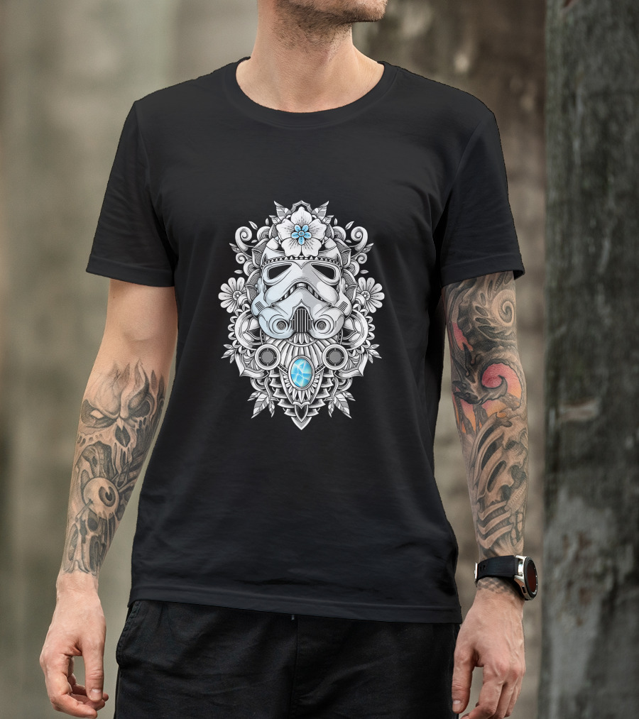Stormtrooper Ornate Helmet Floral T-Shirt