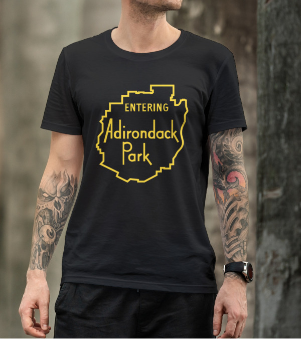 Entering Adirondack Park Yellow Outline Sign T-Shirt