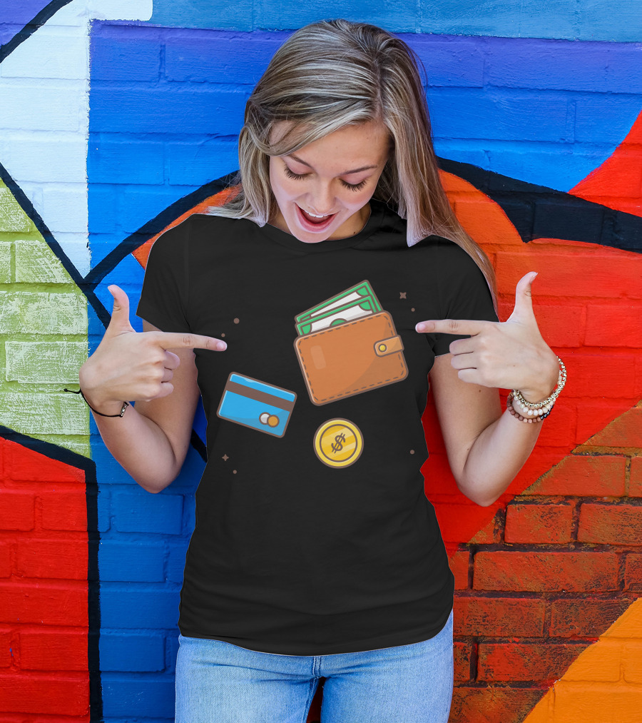 Financial Wallet Credit Card Dollar Payment T-Shirt