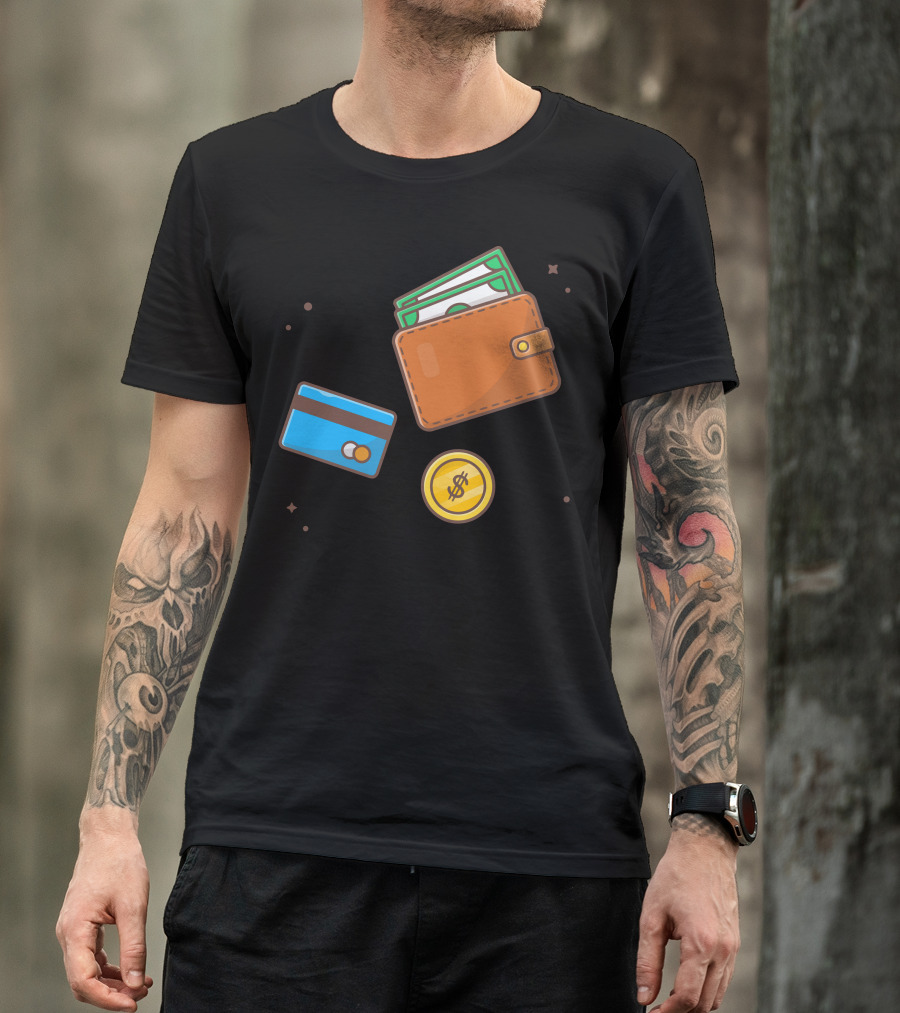 Financial Wallet Credit Card Dollar Payment T-Shirt