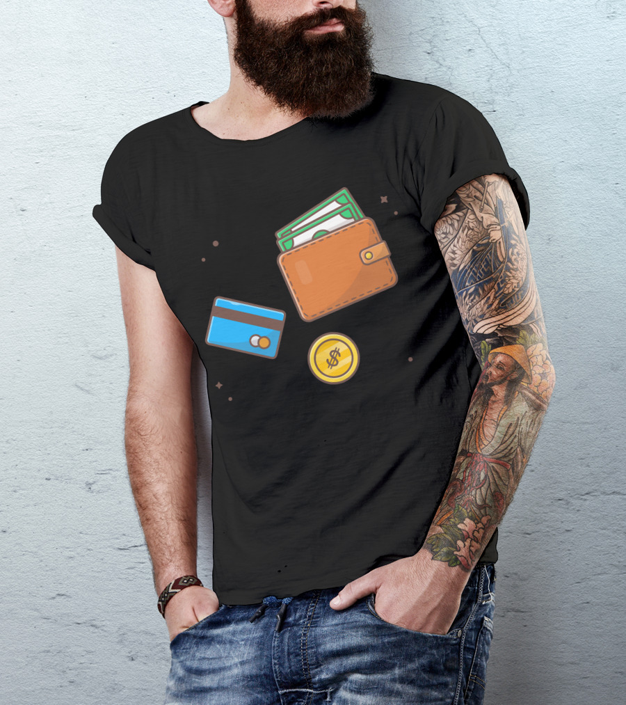 Financial Wallet Credit Card Dollar Payment T-Shirt
