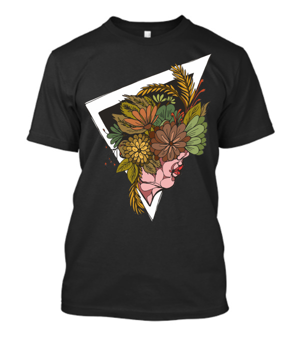 Flower Girls Bouquet In Geometric Frame T-Shirt