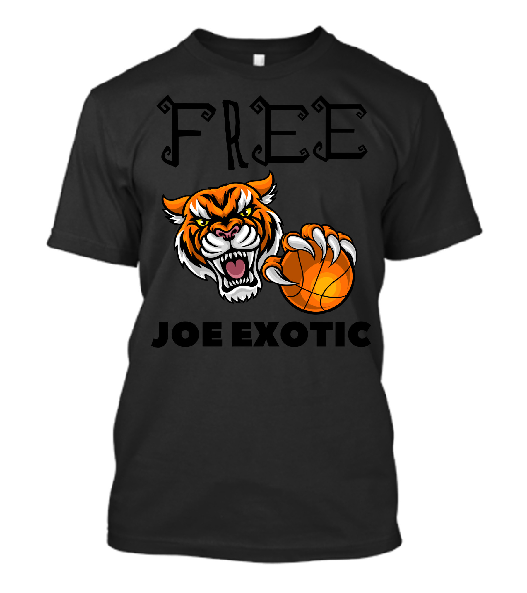 FREE JOE EXOTIC Tiger With Basketball T-Shirt