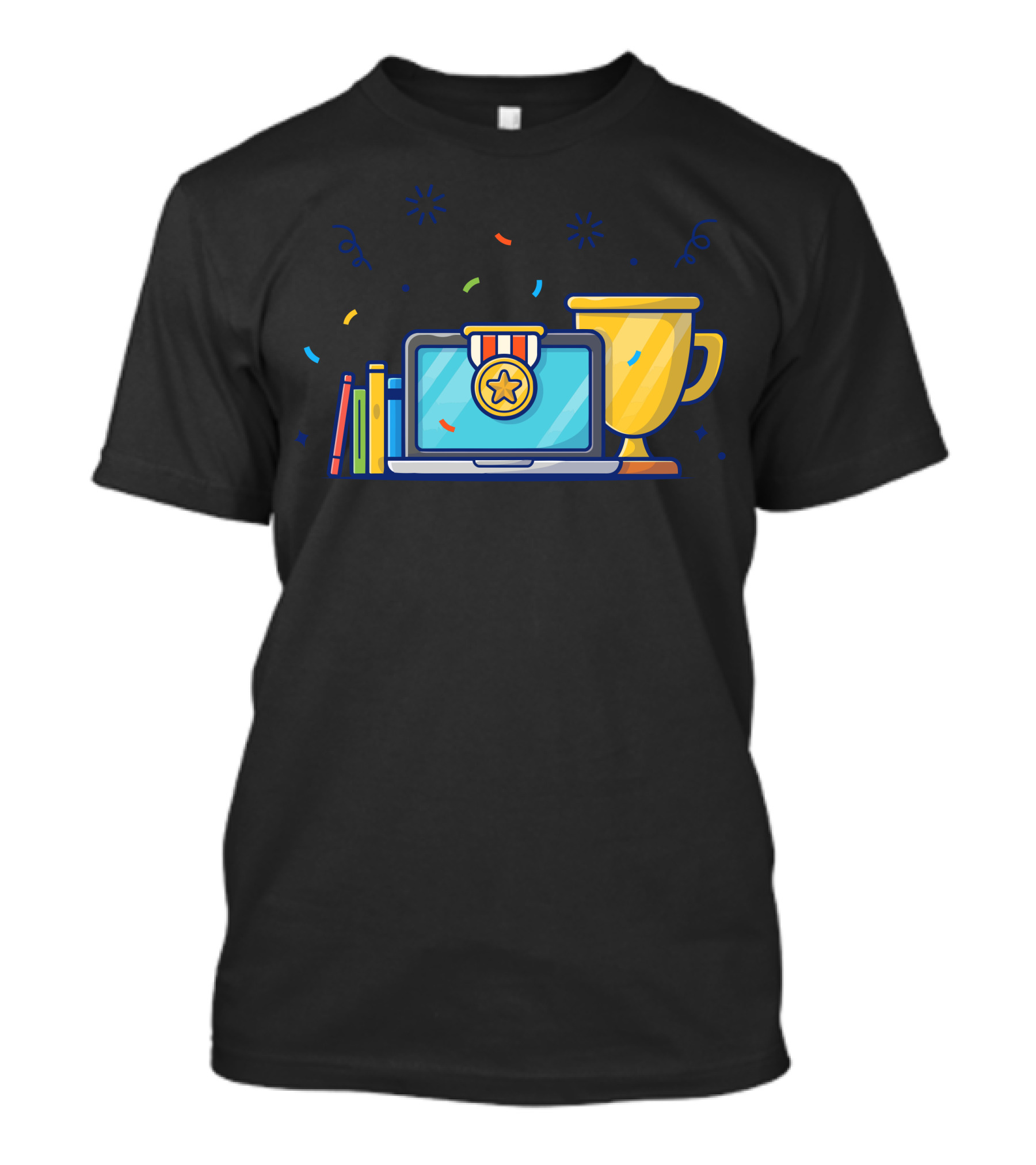 Gold Medal Trophy Laptop And Books T-Shirt